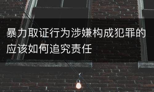 暴力取证行为涉嫌构成犯罪的应该如何追究责任