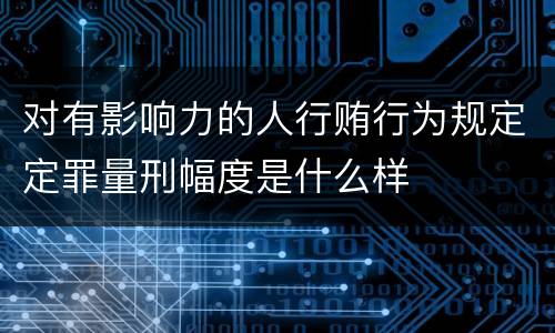 对有影响力的人行贿行为规定定罪量刑幅度是什么样