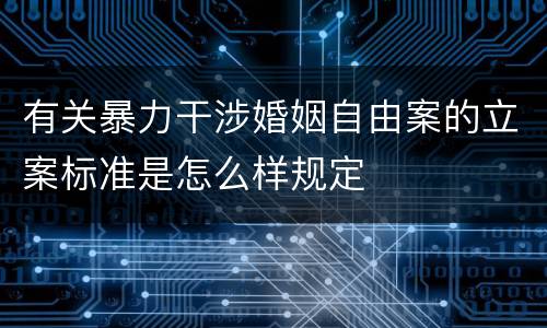 有关暴力干涉婚姻自由案的立案标准是怎么样规定