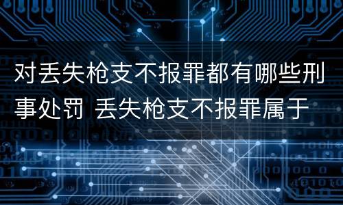 对丢失枪支不报罪都有哪些刑事处罚 丢失枪支不报罪属于