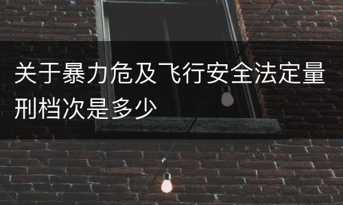 关于暴力危及飞行安全法定量刑档次是多少