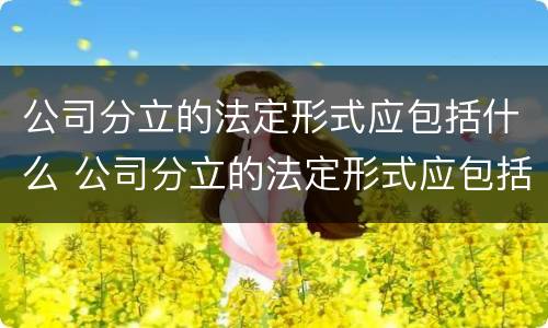 公司分立的法定形式应包括什么 公司分立的法定形式应包括什么内容