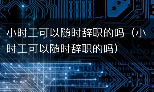 小时工可以随时辞职的吗（小时工可以随时辞职的吗）