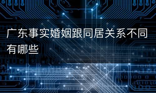 广东事实婚姻跟同居关系不同有哪些