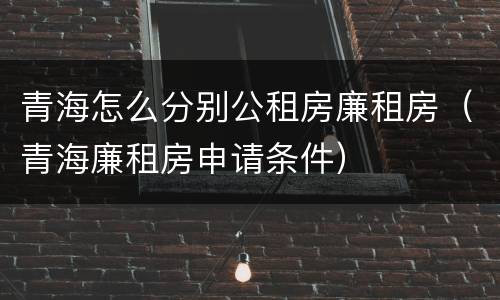 青海怎么分别公租房廉租房（青海廉租房申请条件）