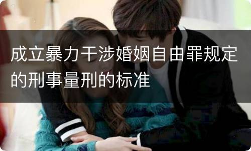 成立暴力干涉婚姻自由罪规定的刑事量刑的标准