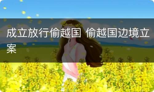 成立放行偷越国 偷越国边境立案