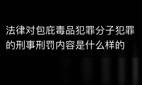 法律对包庇毒品犯罪分子犯罪的刑事刑罚内容是什么样的