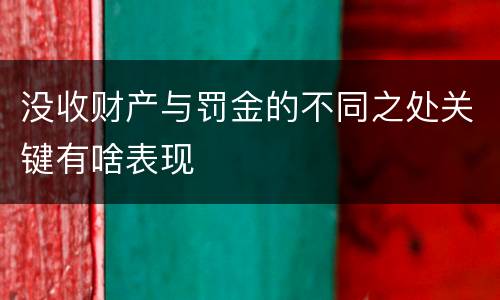 没收财产与罚金的不同之处关键有啥表现