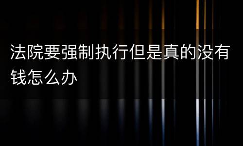 法院要强制执行但是真的没有钱怎么办