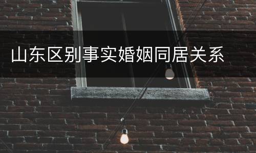 山东区别事实婚姻同居关系