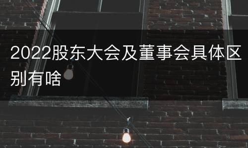 2022股东大会及董事会具体区别有啥