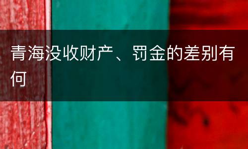 青海没收财产、罚金的差别有何