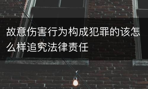 故意伤害行为构成犯罪的该怎么样追究法律责任