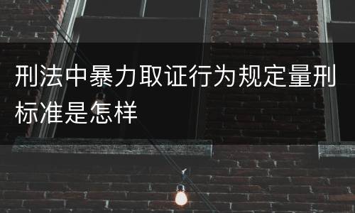 刑法中暴力取证行为规定量刑标准是怎样