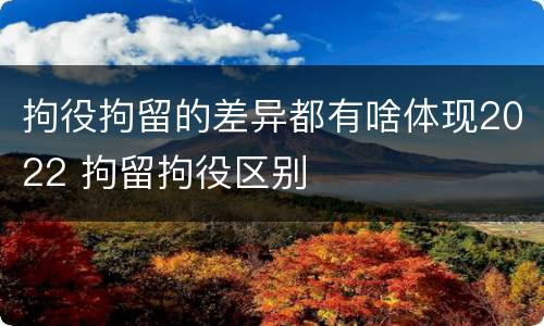 拘役拘留的差异都有啥体现2022 拘留拘役区别