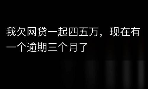 我欠网贷一起四五万，现在有一个逾期三个月了