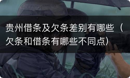 贵州借条及欠条差别有哪些（欠条和借条有哪些不同点）
