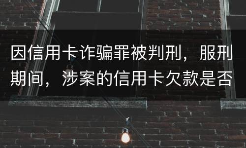 因信用卡诈骗罪被判刑，服刑期间，涉案的信用卡欠款是否持续计息