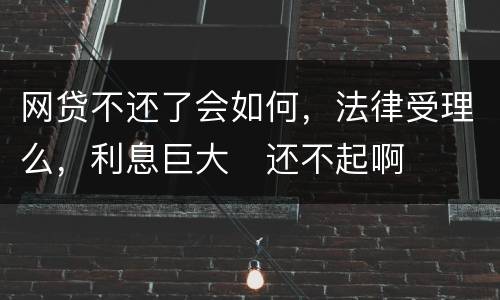 网贷不还了会如何，法律受理么，利息巨大
还不起啊