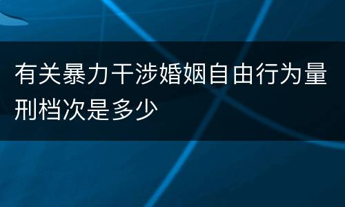 有关暴力干涉婚姻自由行为量刑档次是多少