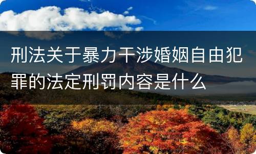 刑法关于暴力干涉婚姻自由犯罪的法定刑罚内容是什么