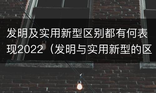 发明及实用新型区别都有何表现2022（发明与实用新型的区别有哪些）