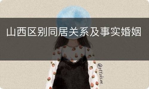 山西区别同居关系及事实婚姻