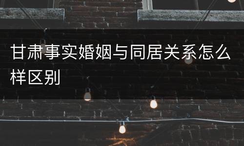 甘肃事实婚姻与同居关系怎么样区别