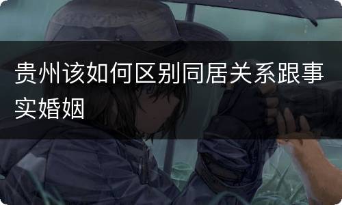 贵州该如何区别同居关系跟事实婚姻