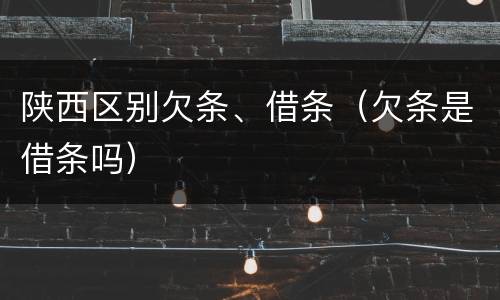 陕西区别欠条、借条（欠条是借条吗）