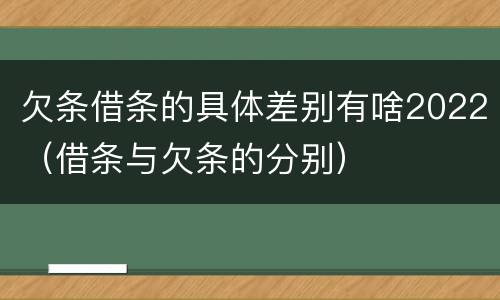 欠条借条的具体差别有啥2022（借条与欠条的分别）