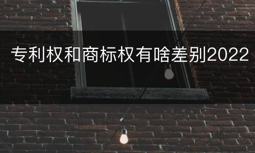 专利权和商标权有啥差别2022