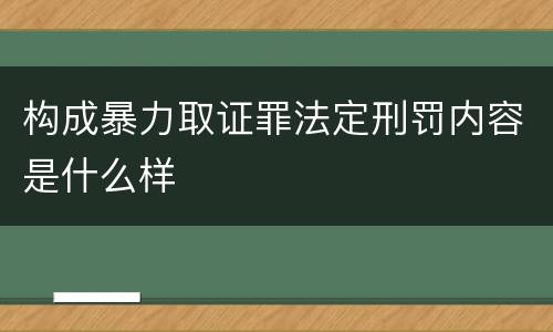构成暴力取证罪法定刑罚内容是什么样