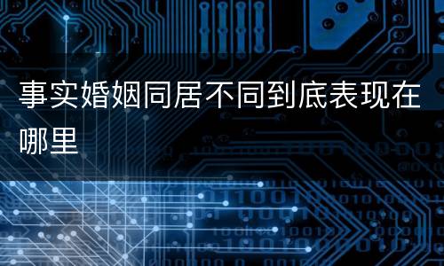 事实婚姻同居不同到底表现在哪里