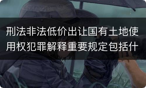 刑法非法低价出让国有土地使用权犯罪解释重要规定包括什么