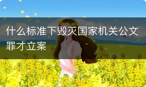 什么标准下毁灭国家机关公文罪才立案