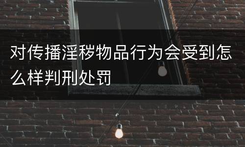 对传播淫秽物品行为会受到怎么样判刑处罚