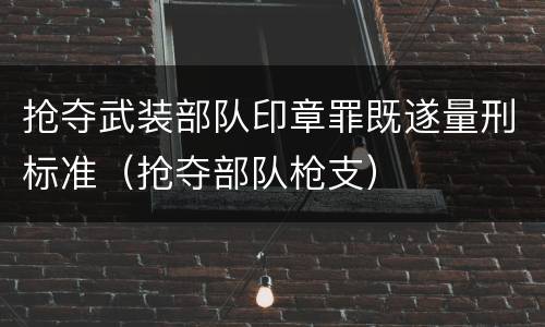 抢夺武装部队印章罪既遂量刑标准（抢夺部队枪支）