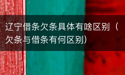 辽宁借条欠条具体有啥区别（欠条与借条有何区别）