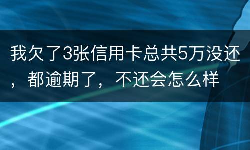 我欠了3张信用卡总共5万没还，都逾期了，不还会怎么样