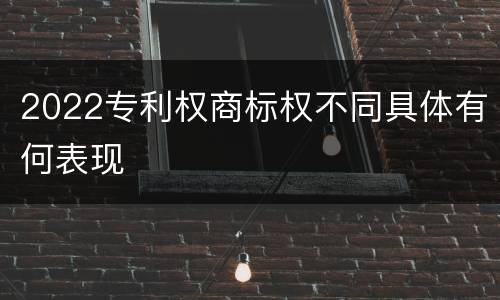 2022专利权商标权不同具体有何表现
