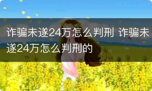 诈骗未遂24万怎么判刑 诈骗未遂24万怎么判刑的