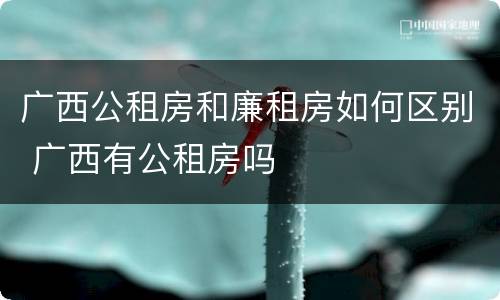 广西公租房和廉租房如何区别 广西有公租房吗