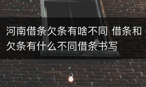 河南借条欠条有啥不同 借条和欠条有什么不同借条书写
