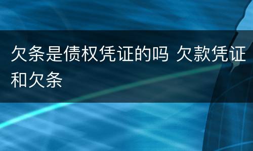 欠条是债权凭证的吗 欠款凭证和欠条