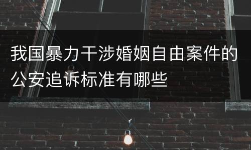 我国暴力干涉婚姻自由案件的公安追诉标准有哪些