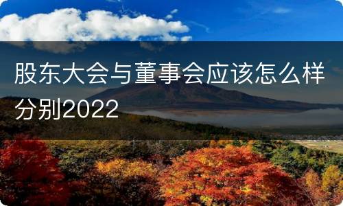 股东大会与董事会应该怎么样分别2022