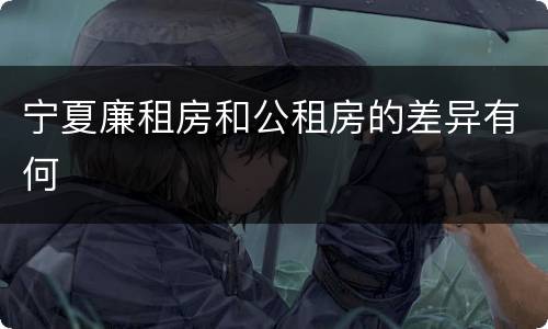 宁夏廉租房和公租房的差异有何