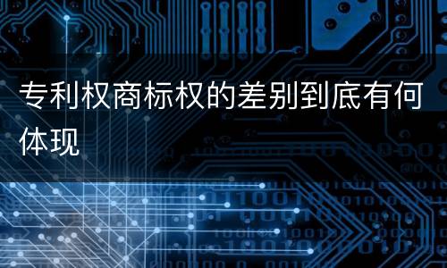 专利权商标权的差别到底有何体现